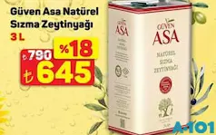 GÜVEN ASA NATÜREL SIZMA ZEYTİNYAĞI 3 L fiyat ve kampanya bilgisi